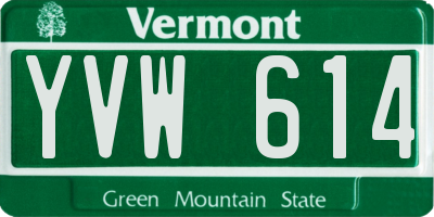 VT license plate YVW614