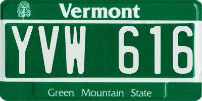 VT license plate YVW616