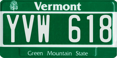 VT license plate YVW618