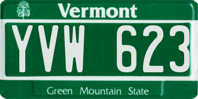 VT license plate YVW623