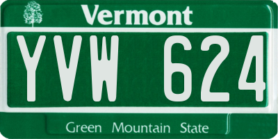 VT license plate YVW624
