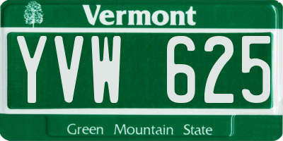 VT license plate YVW625