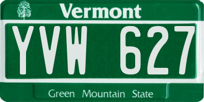 VT license plate YVW627