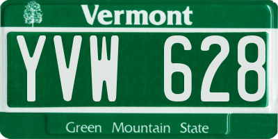 VT license plate YVW628