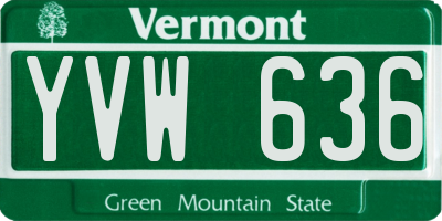 VT license plate YVW636