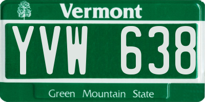 VT license plate YVW638