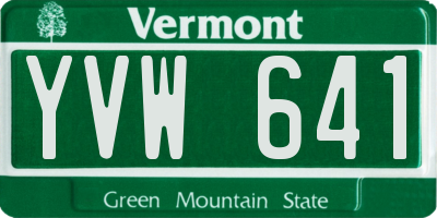 VT license plate YVW641