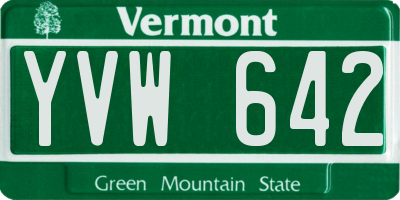 VT license plate YVW642
