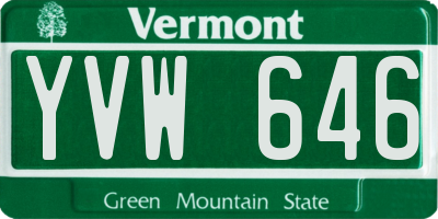 VT license plate YVW646