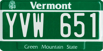 VT license plate YVW651