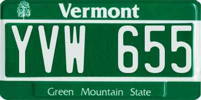 VT license plate YVW655