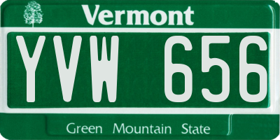 VT license plate YVW656