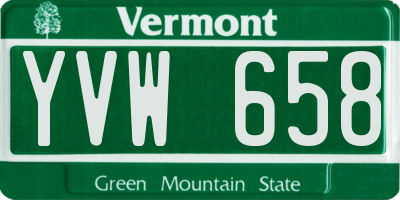 VT license plate YVW658