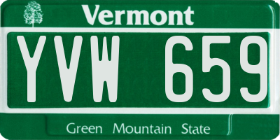 VT license plate YVW659
