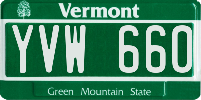 VT license plate YVW660