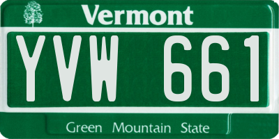 VT license plate YVW661