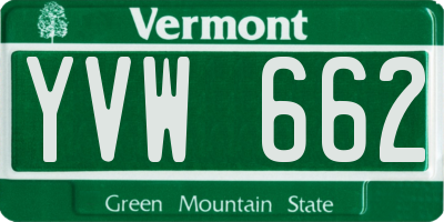 VT license plate YVW662