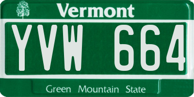 VT license plate YVW664