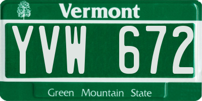 VT license plate YVW672