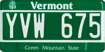 VT license plate YVW675