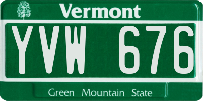 VT license plate YVW676