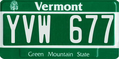 VT license plate YVW677