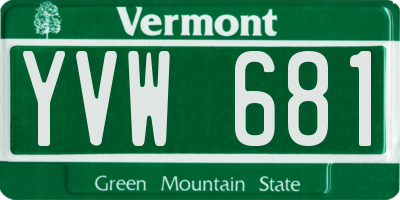 VT license plate YVW681