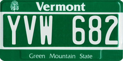 VT license plate YVW682