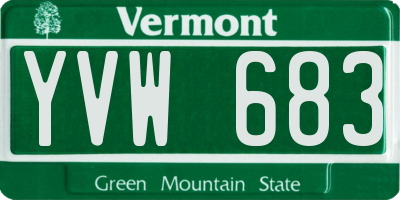 VT license plate YVW683