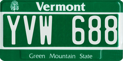 VT license plate YVW688