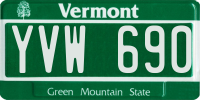 VT license plate YVW690