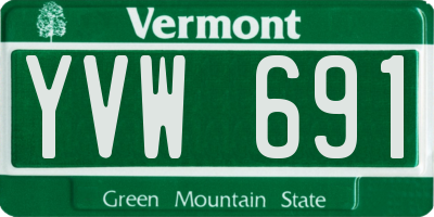 VT license plate YVW691