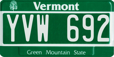 VT license plate YVW692