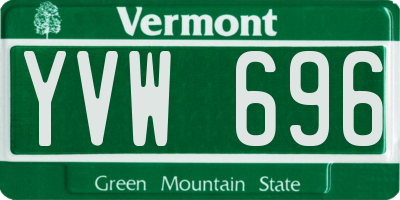 VT license plate YVW696