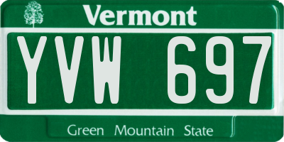 VT license plate YVW697