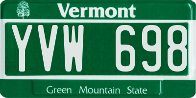 VT license plate YVW698