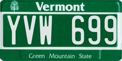 VT license plate YVW699