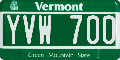 VT license plate YVW700
