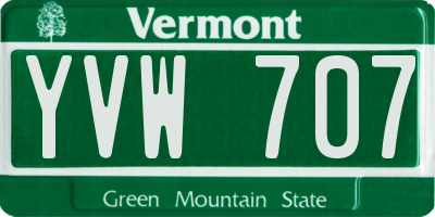 VT license plate YVW707