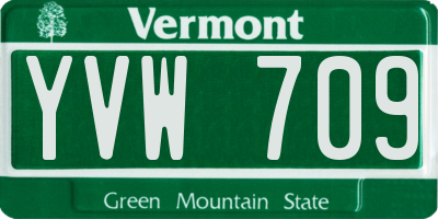 VT license plate YVW709