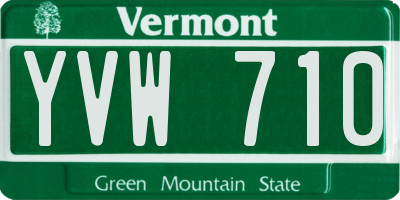 VT license plate YVW710
