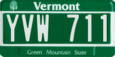 VT license plate YVW711