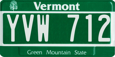 VT license plate YVW712
