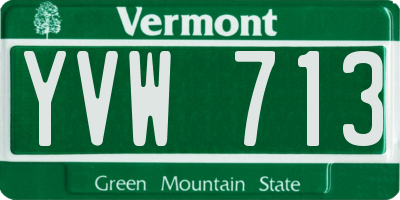 VT license plate YVW713