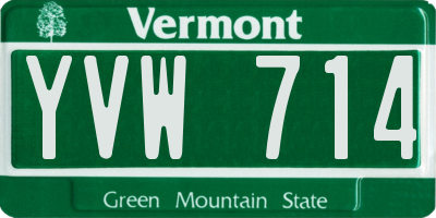 VT license plate YVW714