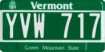 VT license plate YVW717