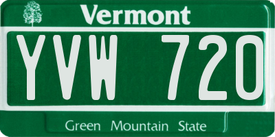 VT license plate YVW720