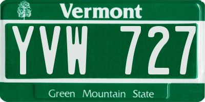 VT license plate YVW727