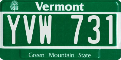 VT license plate YVW731