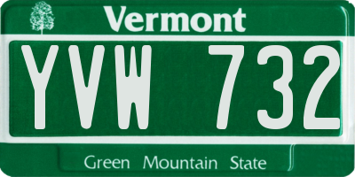 VT license plate YVW732